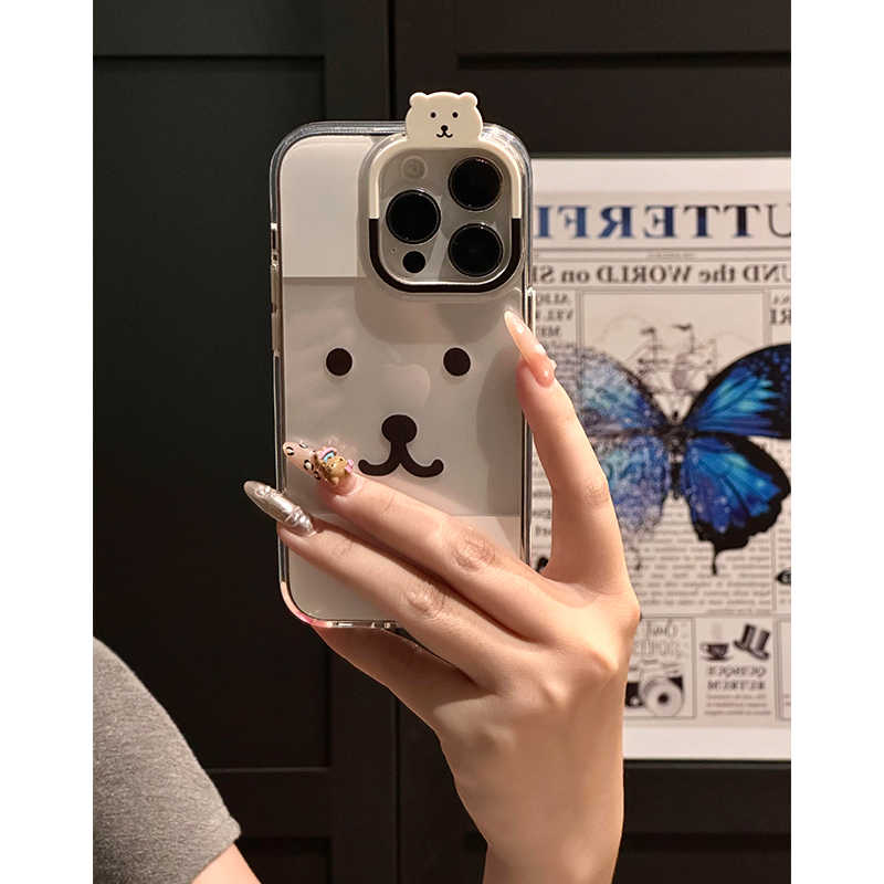 3D lens Frame Cute Self Deprecating Bear Suitable For Apple Phone Case (2)