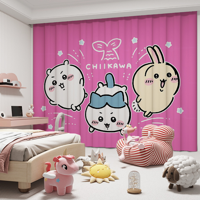 Chiikawa No-Punch Children's Room Decorative Curtains (2)
