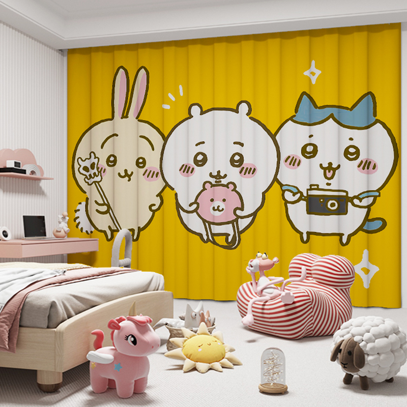 Chiikawa No-Punch Children's Room Decorative Curtains (3)
