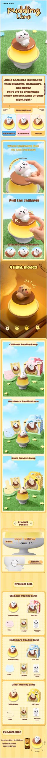 Chiikawa Pudding Nightlight Cozy Ambient Lamp